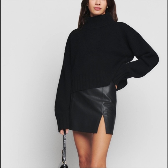 Reformation Veda Margie Leather Mini Skirt Size 0 - Picture 1 of 10